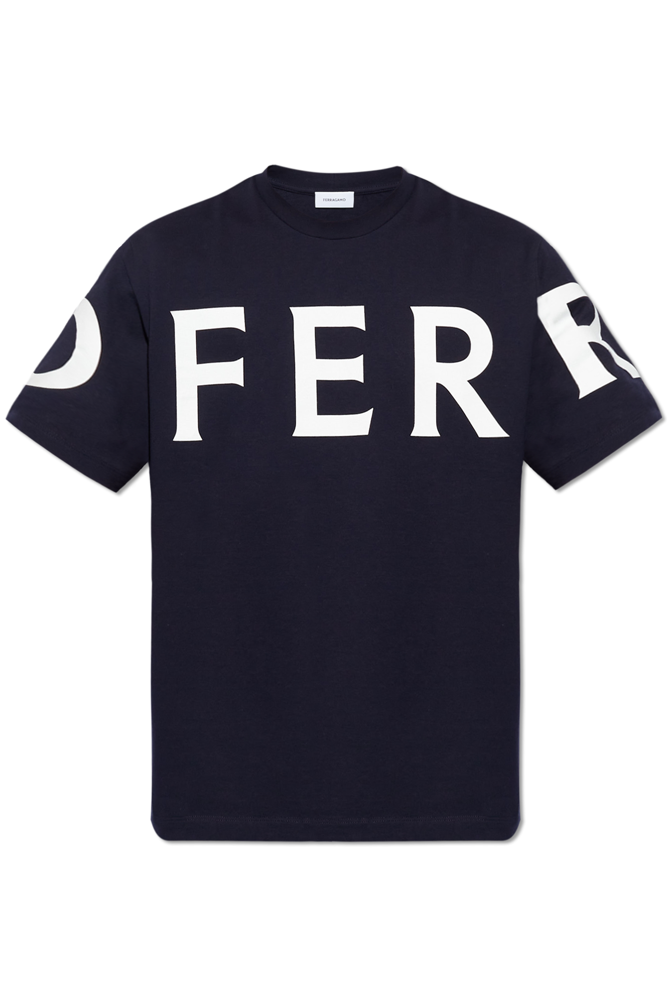 Tシャツ・カットソー SALVATORE FERRAGAMO White Cotton T-Shirt Ferragamo White Logo-Print Cotton T-Shirt Salvatore Ferragamo